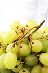 Healthy fruits white wine grapes backgroundready to eat