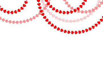 Valentine's day red and pink garlands, vector illustration