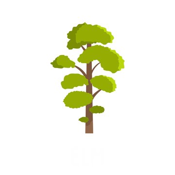 Elm tree icon. Flat illustration of elm tree vector icon isolated on white background