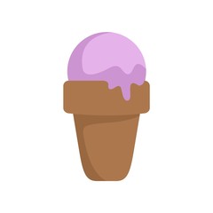 Ice cream summer icon. Flat illustration of ice cream summer vector icon isolated on white background