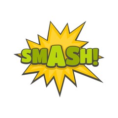 Comic boom smash icon. Flat illustration of comic boom smash vector icon isolated on white background