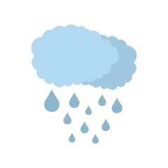 Cloud rain icon. Flat illustration of cloud rain vector icon isolated on white background