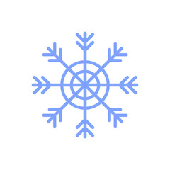 Snowflake icon. Flat illustration of snowflake vector icon isolated on white background