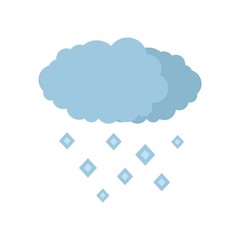 Snow cloud icon. Flat illustration of snow cloud vector icon isolated on white background