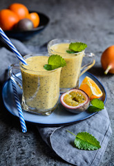 Passion fruit and orange smoothie