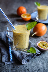 Passion fruit and orange smoothie