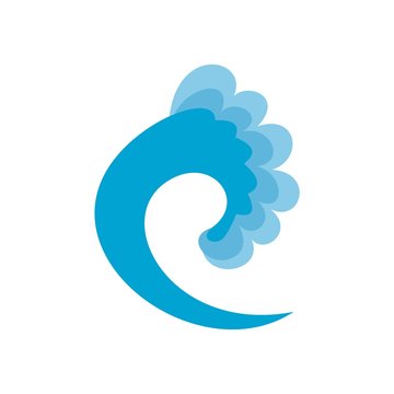 Wave ocean icon. Flat illustration of wave ocean vector icon isolated on white background