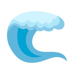 Wave water sea icon. Flat illustration of wave water sea vector icon isolated on white background