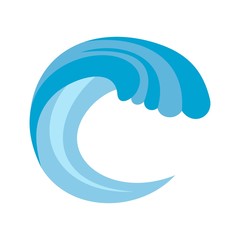 Wave water nature icon. Flat illustration of wave water nature vector icon isolated on white background