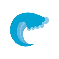 Obraz premium Wave water summer icon. Flat illustration of wave water summer vector icon isolated on white background