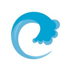 Wave water drop icon. Flat illustration of wave water drop vector icon isolated on white background