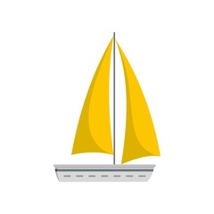 Yacht travel icon. Flat illustration of yacht travel vector icon isolated on white background