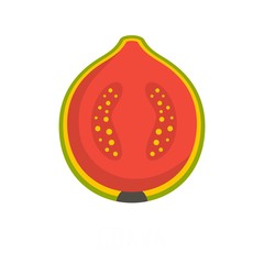 Guava icon. Flat illustration of guava vector icon isolated on white background