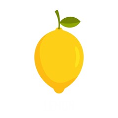 Lemon icon. Flat illustration of lemon vector icon isolated on white background