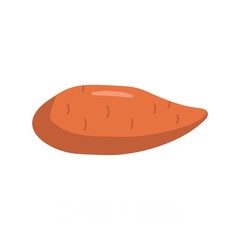Sweet potato icon. Flat illustration of sweet potato vector icon isolated on white background