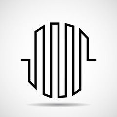 Abstract circle of line. Vector design element, geometric logo