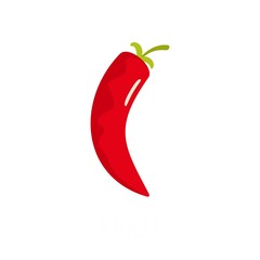 Chilli pepper icon. Flat illustration of chilli pepper vector icon isolated on white background
