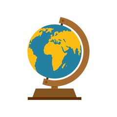 Globe icon. Flat illustration of globe vector icon isolated on white background