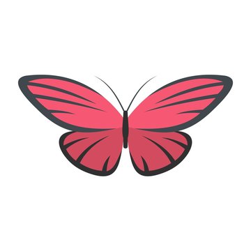Nice butterfly icon. Flat illustration of nice butterfly vector icon isolated on white background