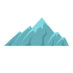 Alpine mountain icon. Flat illustration of alpine mountain vector icon isolated on white background