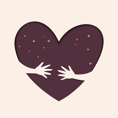 Save love. Hand heart gesture header