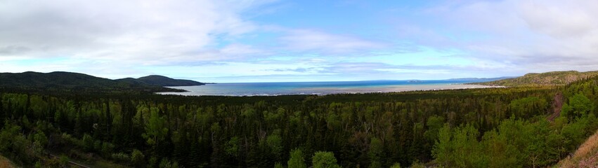 Wonderful panoramic view of beautiful Lake Superior in Canada / Ontario