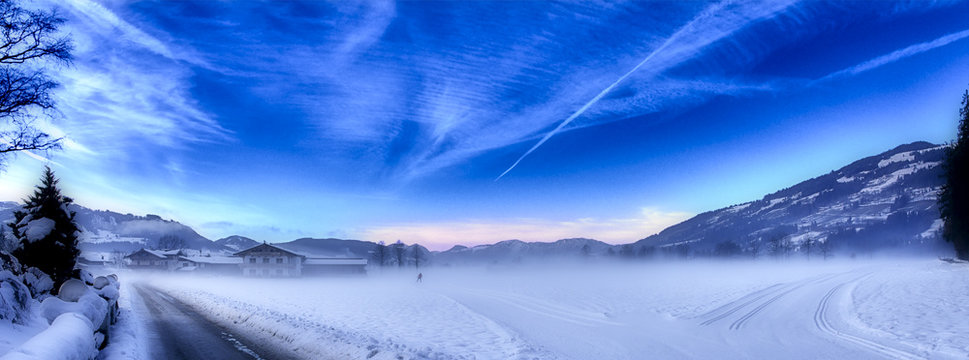 langlaufen bei Nebel