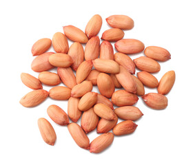 Obraz premium peanuts isolated on white background top view
