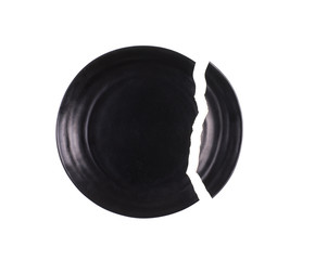 a broken plate on a white background