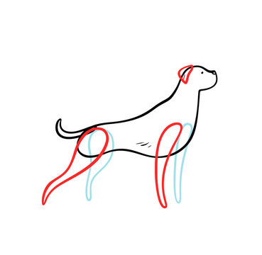 Vector sketch of staying hunting dog