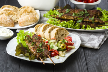 Skewers of minced meat