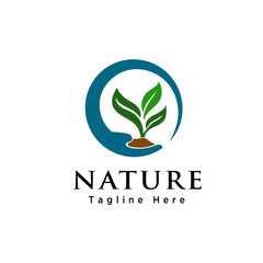 Circle world care nature logo