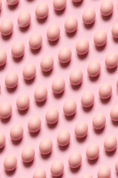 Pink Easter eggs background