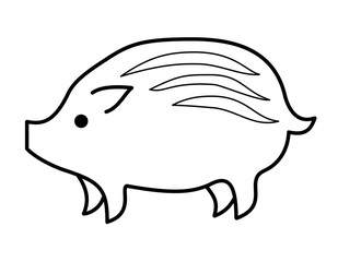 イノシシ(線画)