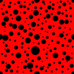 Ladybug pattern. Seamless vector. Seamless with red background and black spots
