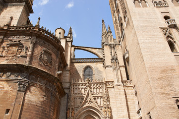 Historic buildings and monuments of Seville, Spain. Catedral de Santa Maria de la Sede.
