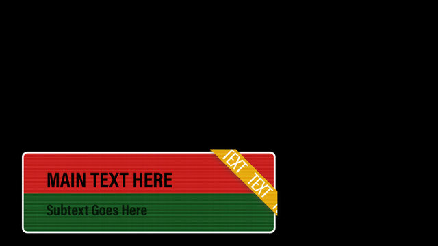 Red & Green Rounded Lower Third with Ticker