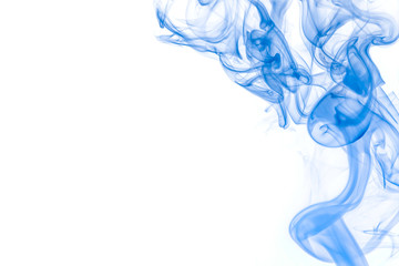 Blue smoke on white background