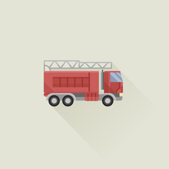 fire truck vector icon flat style