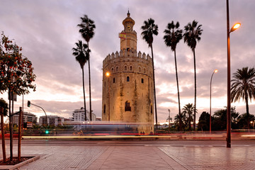 
The Gold Tower (La Torre del Oro) Sevilla, Spain - obrazy, fototapety, plakaty