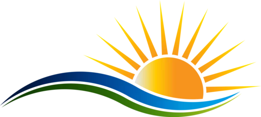 Foto op Canvas Sunshine Logo in Waves Vector Illutration © LogoStockimages