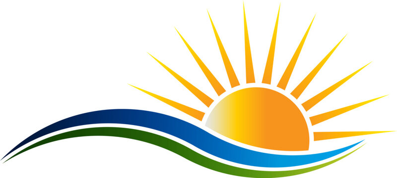 Sunshine Logo in Waves Vector Illutration