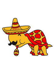 mexikaner rassel party tanzen musik feiern mustache schnurrbart sombrero hut südamerika klein schildkröte süß niedlich comic cartoon clipart land beine