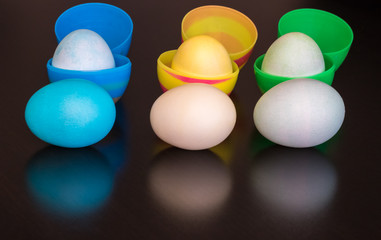 Easter eggs are decorated and filled