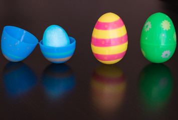 Easter eggs are decorated and filled