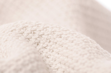 Wool fabric white macro photo