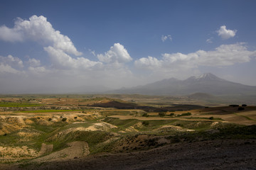 Volcanic mountain Erciyes and Kayseri farmland - Kayseri Turkey