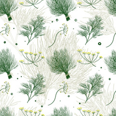 dill seamless pattern vector