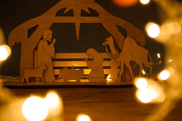 Christmas nativity scene of baby Jesus