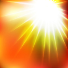 Autumn Orange Warm Sunshine Soft Focus Burst - Vector Blurred Radiant Sun Rays
